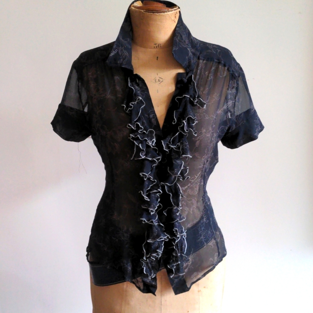 Ungaro silk chiffon blouse size 6